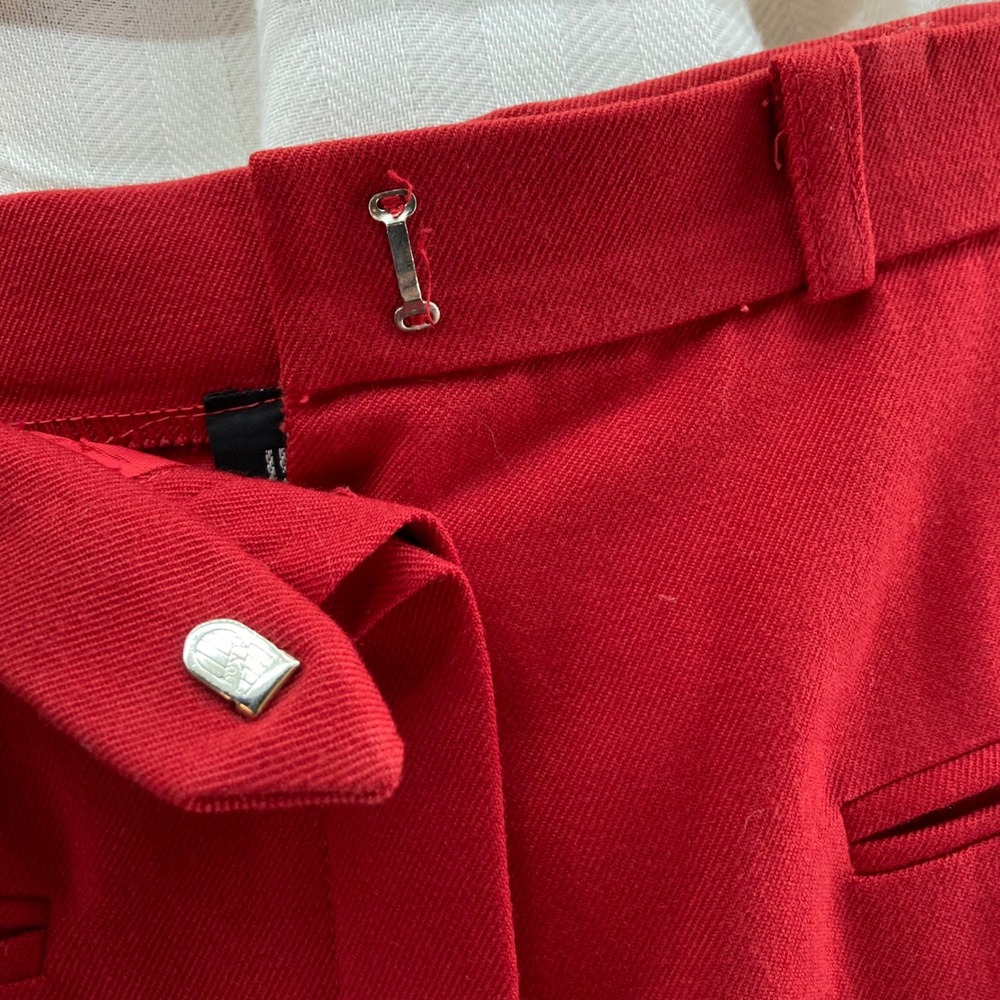 Ellen Tracy Red Wool Blend Button Front Midi Skir… - image 5